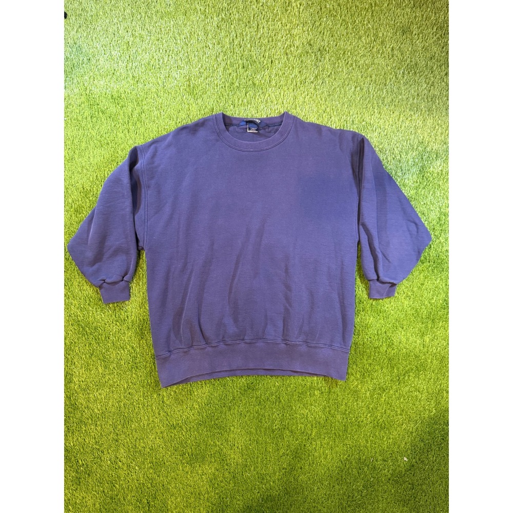 Vintage Lands End Purple Crewneck Sweatshirt Unisex Medium Made in USA